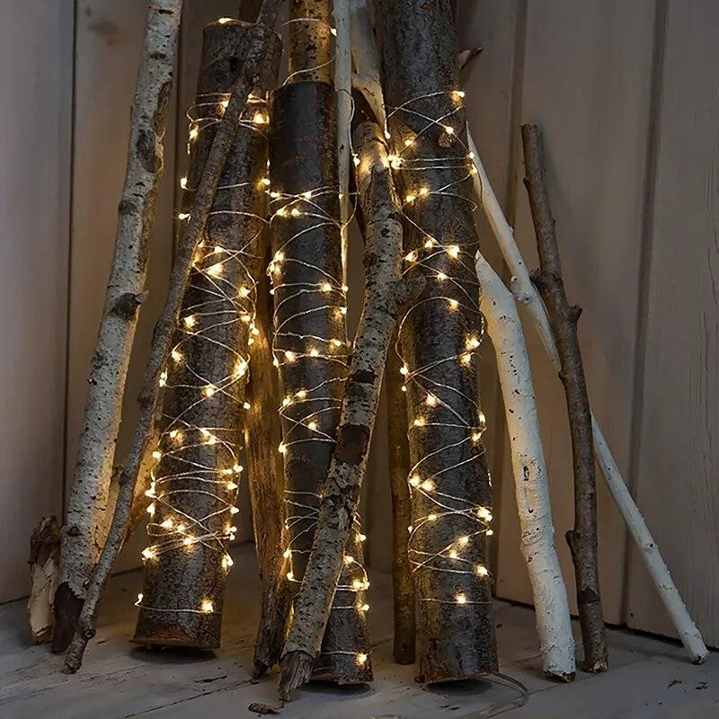 Гирлянда на батарейках роса Niki Light 30 метров 300 лед пульт 8 режимов гирлянда от батереек и USB теплый свет Киев - изображение 8