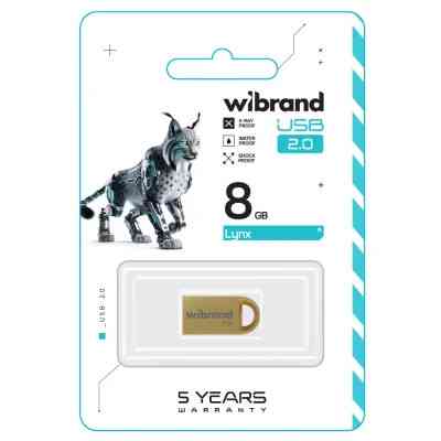 USB флеш накопитель Wibrand 8GB lynx Gold USB 2.0 (WI2.0/LY8M2G) Винница