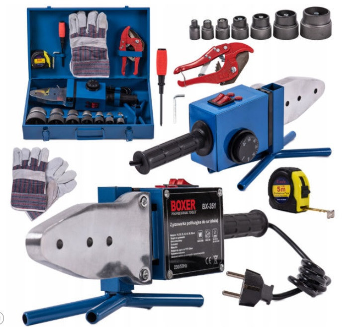 Паяльник для пластикових труб BX-351 2850Вт із тефлоновими насадками 16–63мм у металевому кейсі Одеса - фото 2