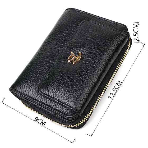 Стильный женский кошелек с вместительной монетницей на молнии из натуральной кожи Tony Bellucci 22012 Черный Киев