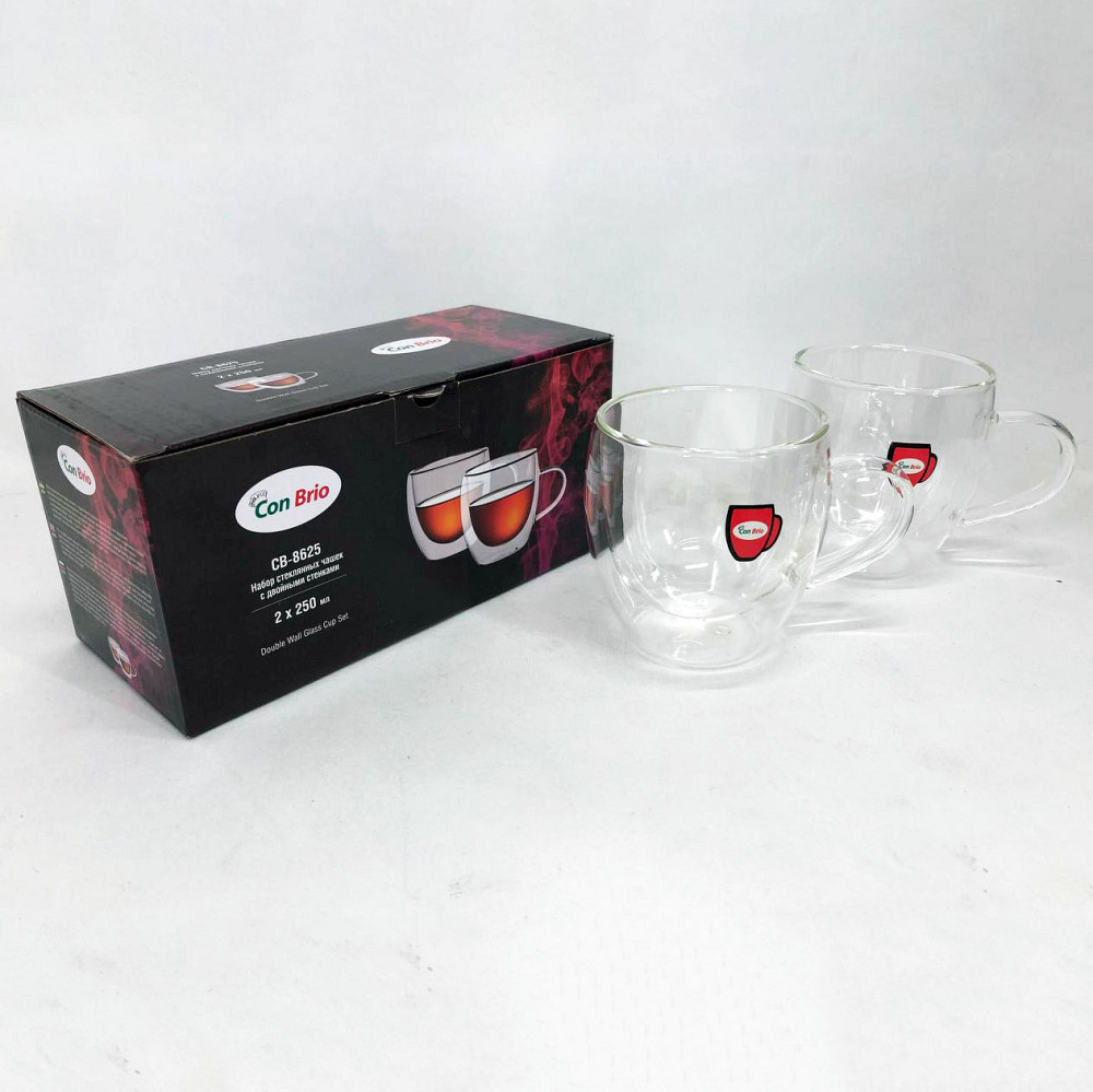 Набір чашок для лате з подвійним дном, Прозорі кружки з подвійним дном Склянки склом DQ-83 Івано-Франківськ - фото 8