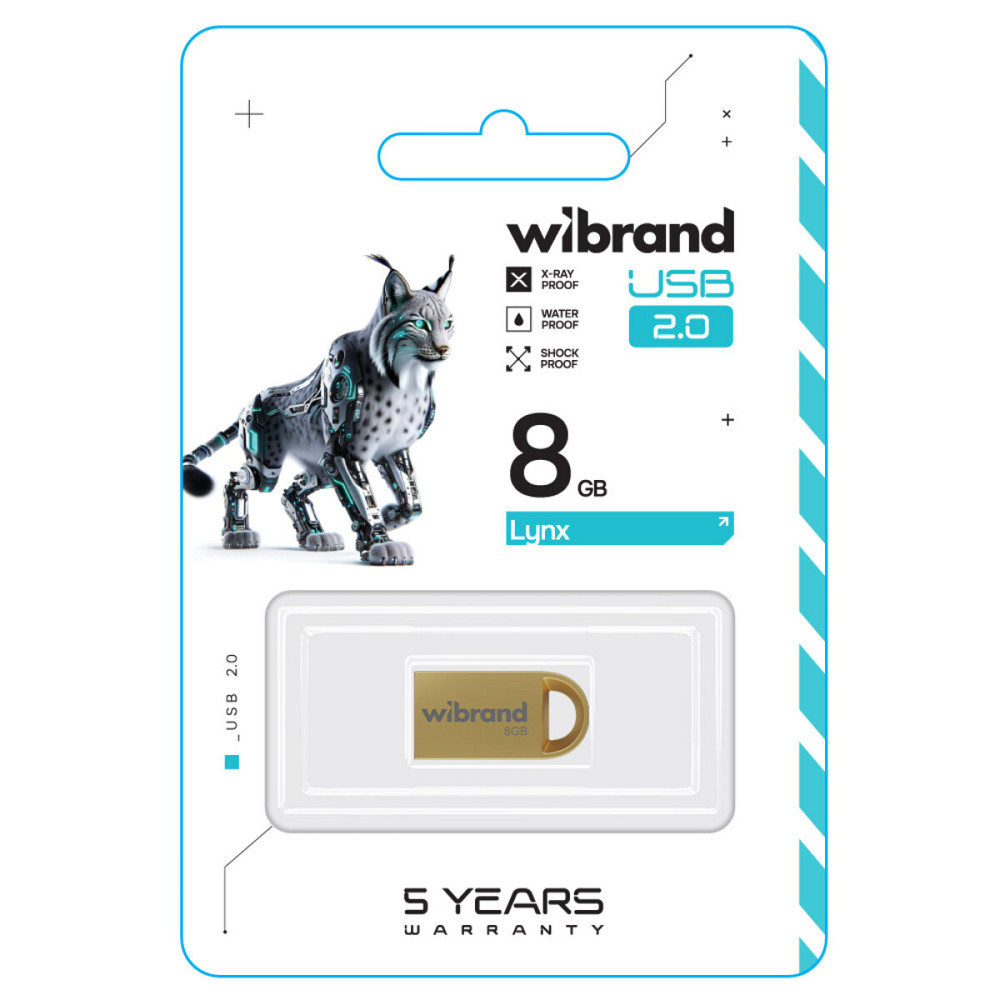 Flash Wibrand USB 2.0 Lynx 8Gb Gold (WI2.0/LY8M2G) Київ - фото 2