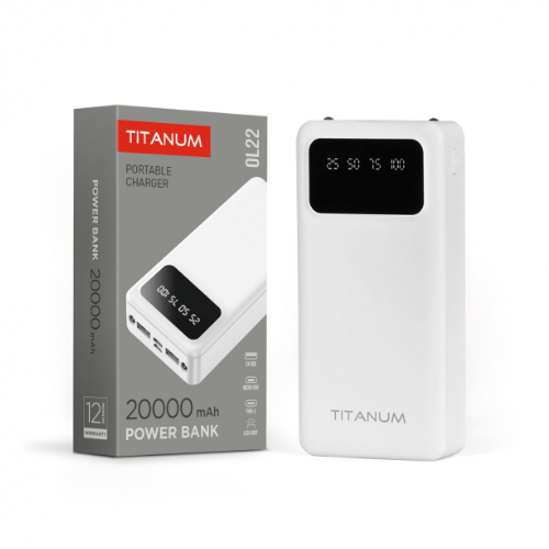Павербанк 20000 mAh Titanum TPB-OL22 White білий Житомир