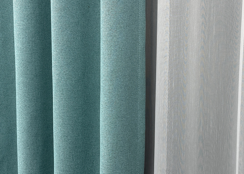 Комплект штор VR-Textil 100% блекаут ASHEN NIGHT 150х270 2шт і Тюль 400х270 1846ш-1153т лазурний з білим 71-089/3 Київ - фото 8