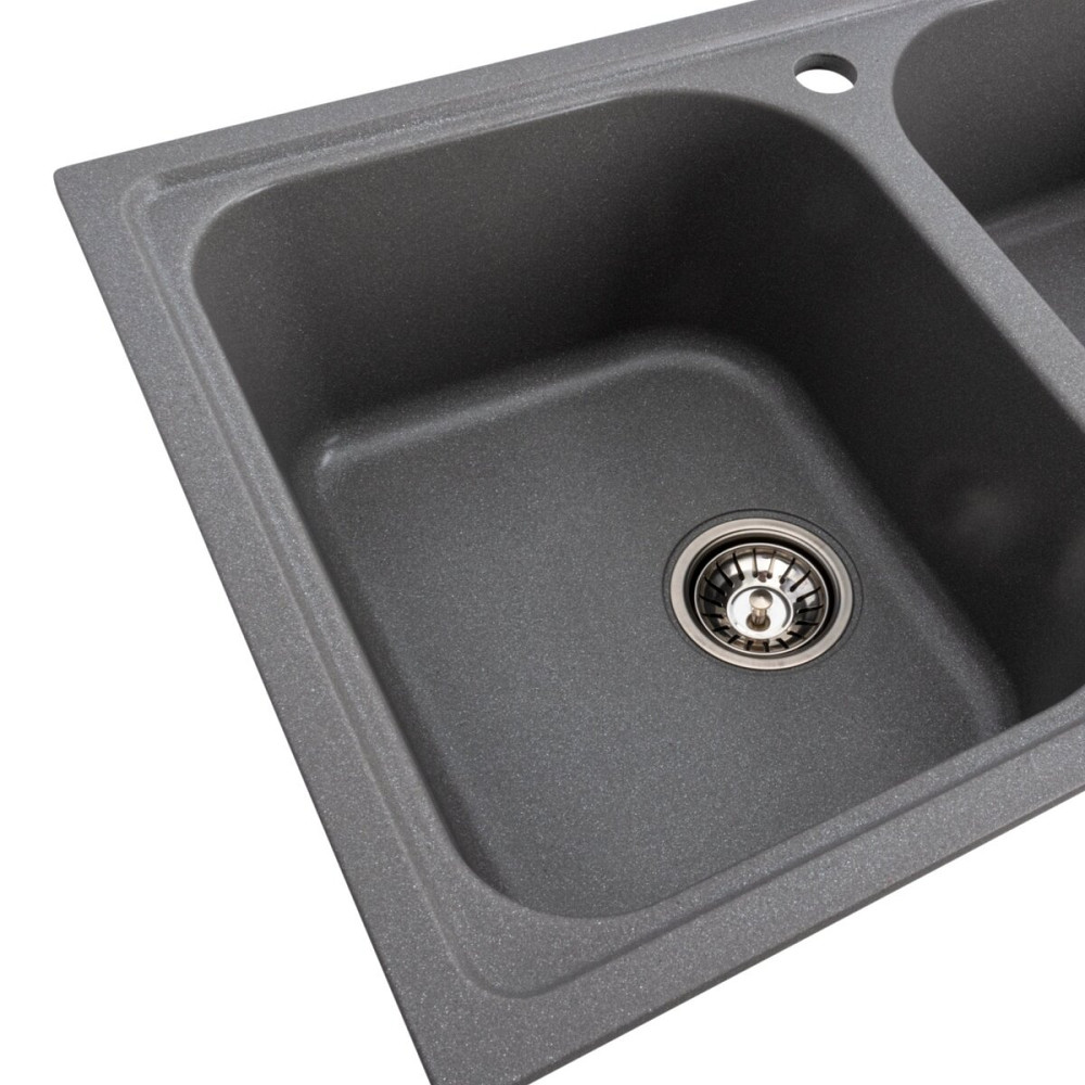 VALESO Гранітна мийка для кухні VALESO 7950 Equatoria матовий Сірий мусон Київ - фото 5