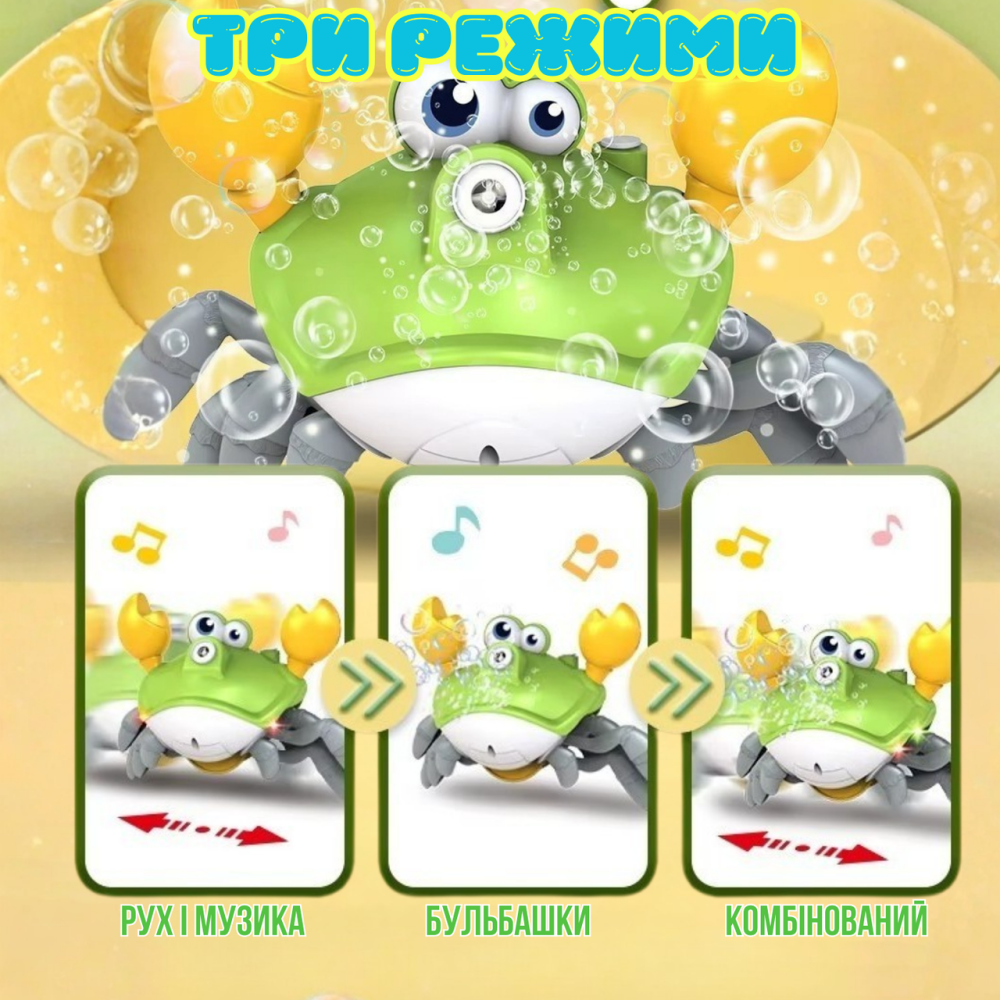 Генератор мильних бульбашок мильні бульбашки для дітей акумуляторний, дитяча іграшка-автомат для мильних бульбашок зелений Кам'янець-Подільський - фото 2