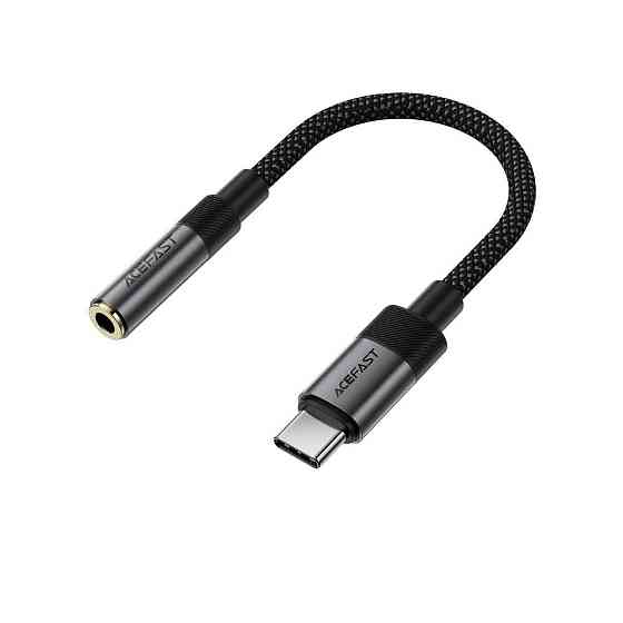 Аудио кабель ACEFAST J12 Type-C to 3.5mm female, nylon braid, 0,15m, Black Одесса