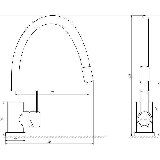 Змішувач для кухні Globus Lux WIEN SUS2-203SB Київ