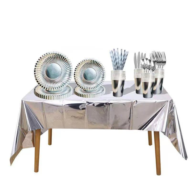 Скатерть клеенка из фольги 270 на 100 см серебристый Киев - изображение 7