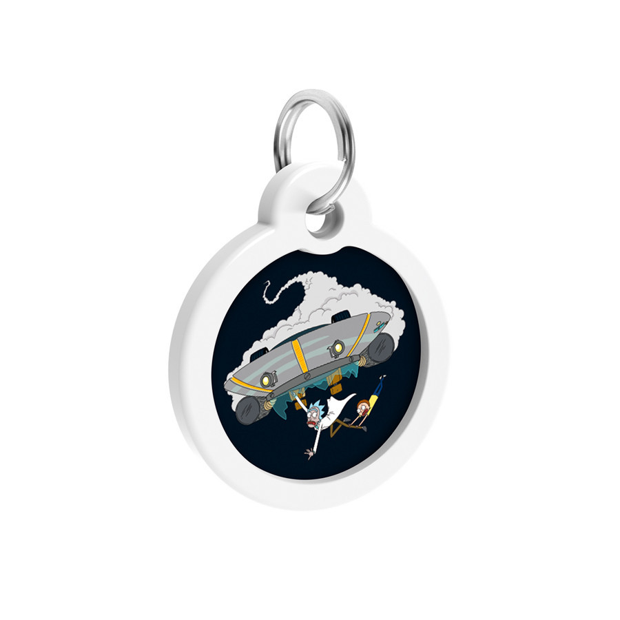 Адресник для собак і котів металевий WAUDOG Smart ID з QR-паспортом, малюнок "Рік і Морті 1", коло, Д 25 Вінниця - фото 3