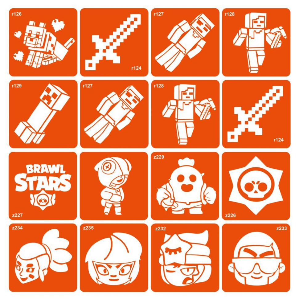 Набор трафаретов для био-тату 