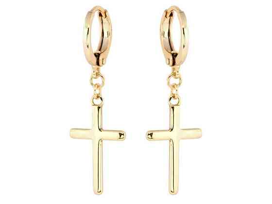 Серьги Позолота 18K подвески на коллочках Крестики (186440) ТМ XUPING Киев