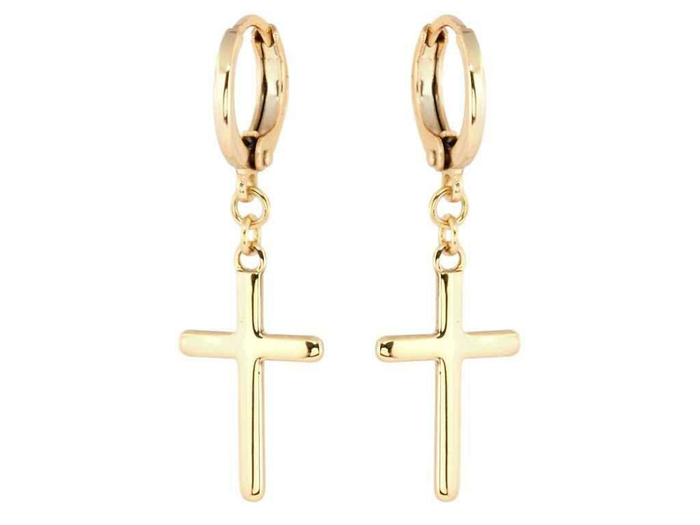 Серьги Позолота 18K подвески на коллочках Крестики (186440) ТМ XUPING Киев - изображение 1