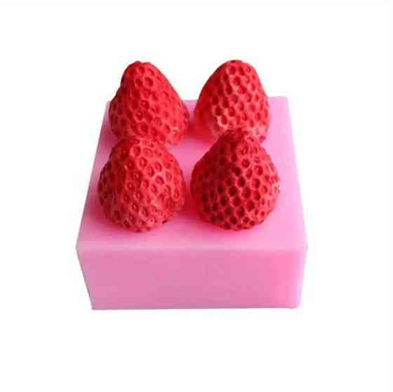 Молд силиконовый Клубника 50 на 50 мм розовый Киев