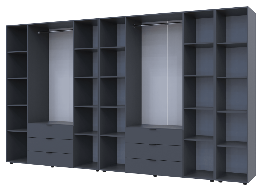 Комплект шкафов для одежды Doros Гелар (3 шт.) 348,2х49,5х203,4 см Графит (DRS-011165) Львов - изображение 2
