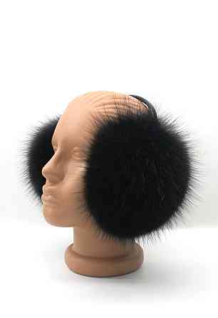 Хутряні навушники песцові Чорний Харків