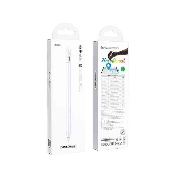 Стилус HOCO GM112 Intelligent anti-lost active capacitive pen with digital display pad dedicated White 6942007634588 Одеса