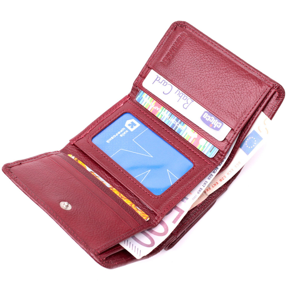 Жіночий гаманець горизонтального типу з натуральної шкіри ST Leather 19479 Бордовий Київ - фото 6