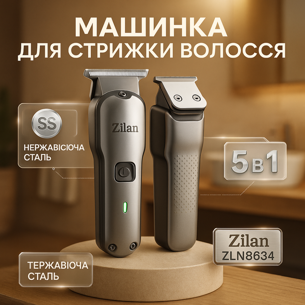 Машинка для стрижки волосся з професійними ножами, Стильна машинка для стрижки, Тример бездротовий VY-11 Львів - фото 13