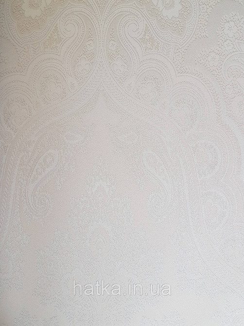 Обои виниловые на флизелине AS creation Garda 1.06Х10.05 классика вензеля крупные бежевые серебристые Киев - изображение 1