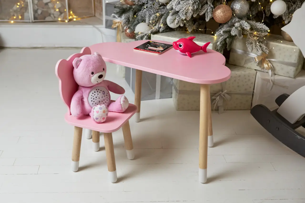 Дитячий столик Хмара (Рожевий) та стільчик Ведмедик (Рожевий) Вінниця - фото 9