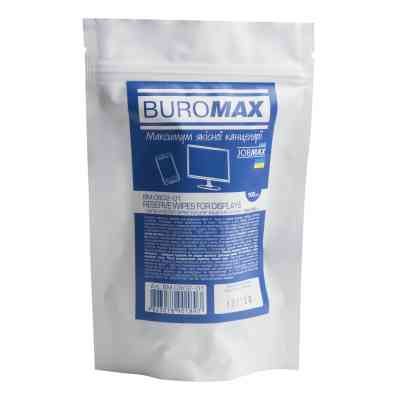 Салфетки Buromax JOBMAX Wet wipes for DISPLAYS 100pcs, plastic pouch (BM.0802-01) Винница