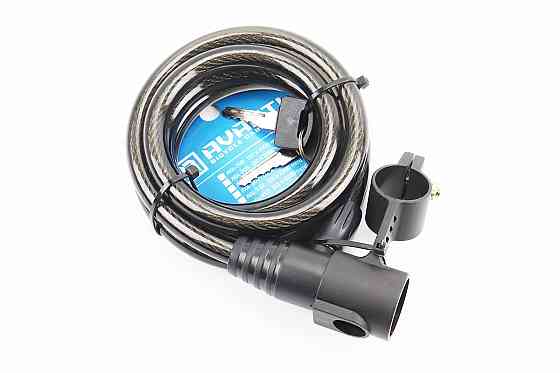 Замок протиугінний тросовий 1500х12мм під ключ, кріплення за трубу сидіння, AGL-104 Київ