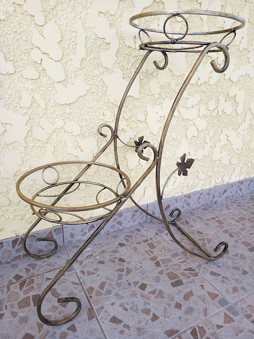 Подставка кованая для цветов «Сани» на 2 вазона, стойка под цветы, вазон Киев - изображение 5