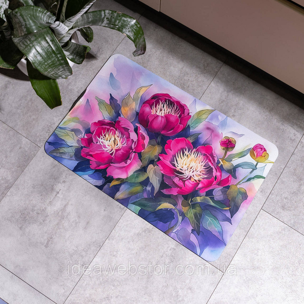Килимок діатомітовий Peony 58*38 см прямокутний Yiwu HP-42-95 Київ - фото 2