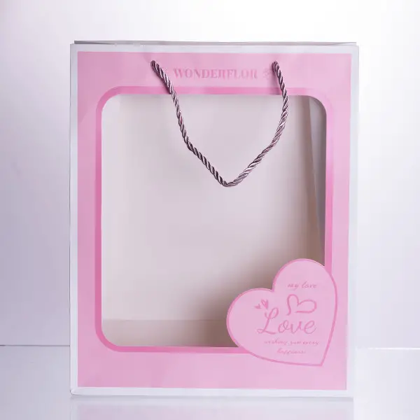 Yiwu Набір подарункових пакетів з паперу Love з віконцем 12 шт 26×10×32 см HP-10359-18 Коломия - фото 8