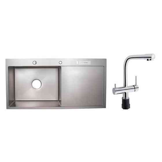 Набор для кухни Kuchyne 2 в 1 со смесителем для фильтрованной воды (QTKUC92102FC + LIDZLH10050BBRU3010) хром Киев