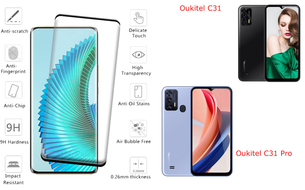 Захисне скло HyperGlass Pro для Oukitel C31, Oukitel C31 Pro – максимальна чутливість та захист Київ - фото 2