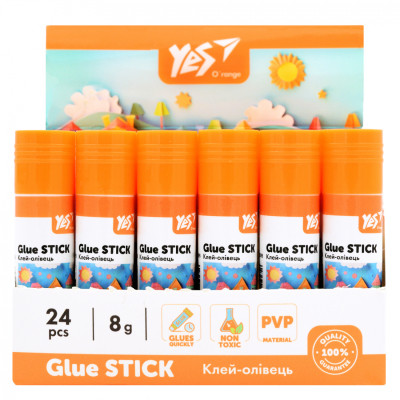 Клей Yes олівець PVA Orange Line 8г (320295) Вінниця - фото 2