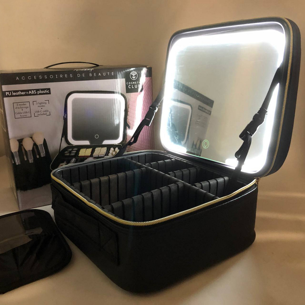 Підставка для зберігання косметики, Бьюті кейс із дзеркалом для косметики Дорожній набір краси OC-90 Львів - фото 3
