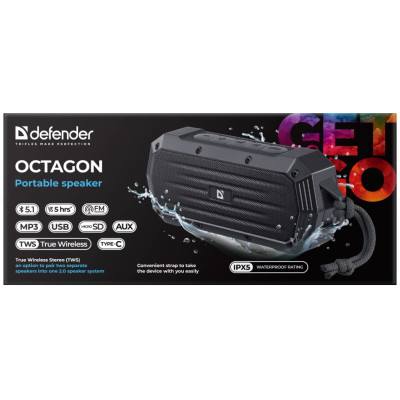 Акустична система Defender Octagon Bluetooth Black (65039) Вінниця - фото 2