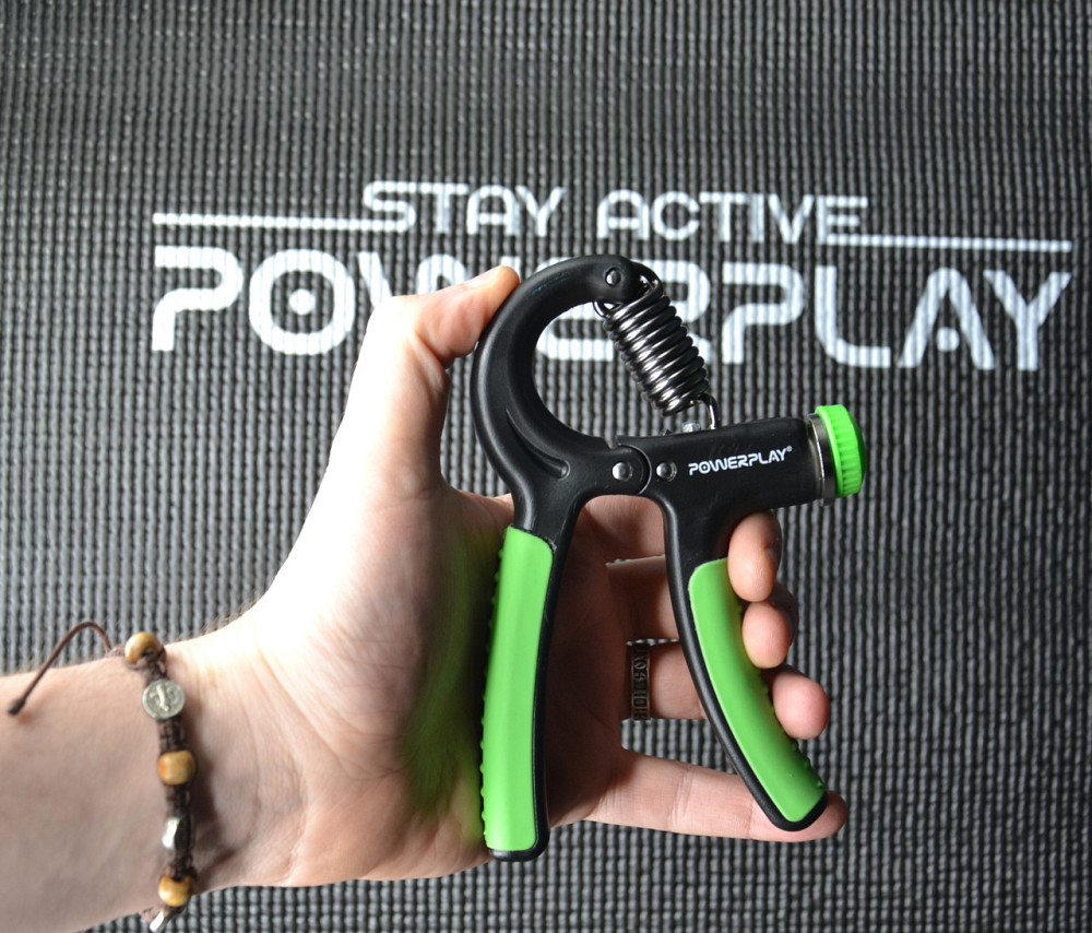 Еспандер кистьовий PowerPlay PP-4323 з регульованим навантаженням 10-40 кг. Strength Grip Чорно-зелений Каменское - изображение 8