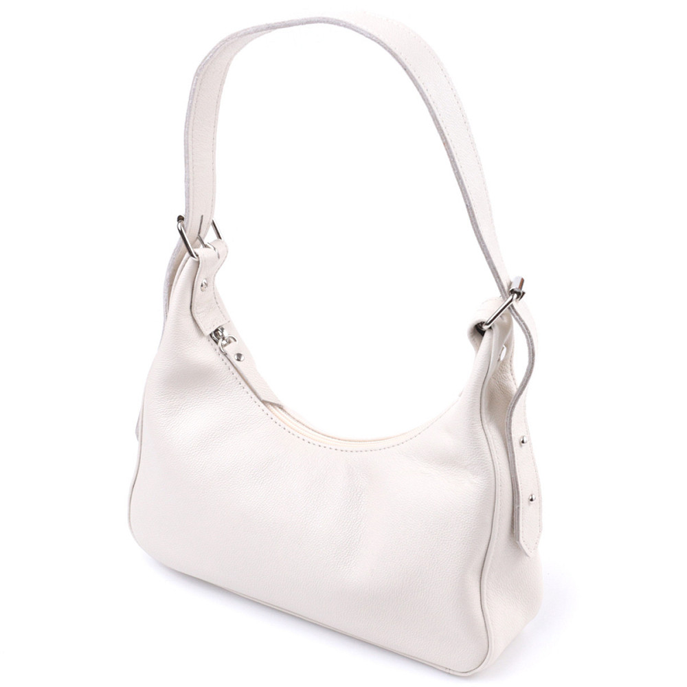 Сумка багет с регулируемым ремнем из натуральной кожи Shvigel 22831 Бежевая Киев - изображение 1