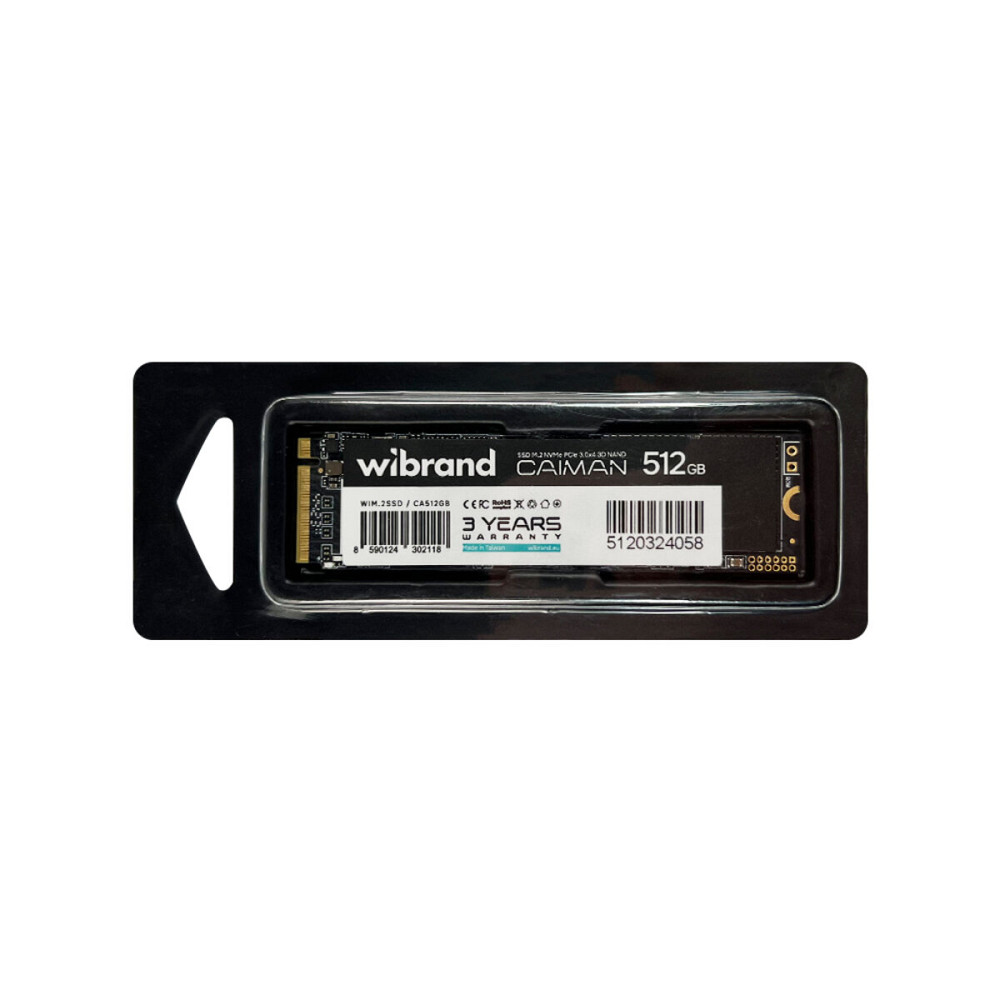 SSD M.2 Wibrand Caiman 512GB NVMe 2280 PCIe 3.0 3D NAND (WIM.2SSD/CA512GB) Київ - фото 3