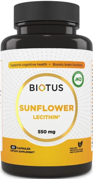 Лецитин соняшниковий Biotus Lecithin Sunflower 60 капс Київ - фото 1