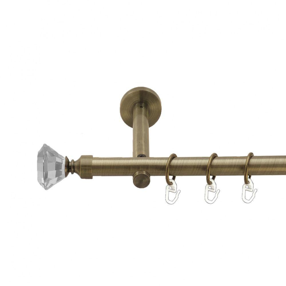 Карниз Orvit Спектралія металевий однорядний циліндр+профіль (16 см) гладка труба кільце металеве Антик 19 мм 200 см (3999061) Львів - фото 1