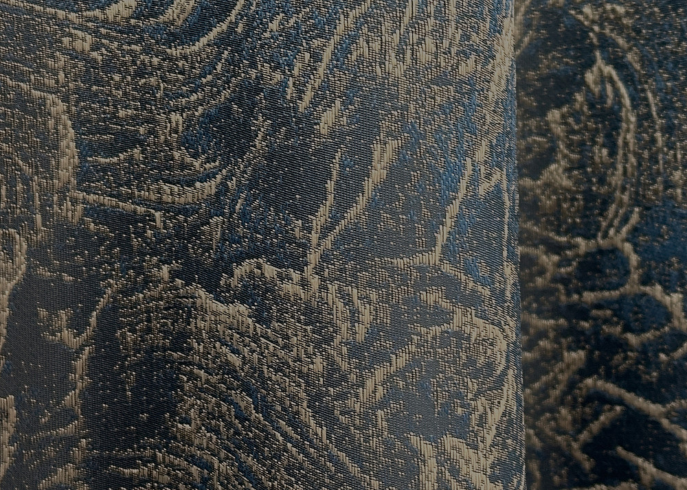 Комплект готових штор VR-Textil Жакард Fantasy № 1634ш Синій з золотистим 100х290 см 2 шт (31-999) Київ - фото 8