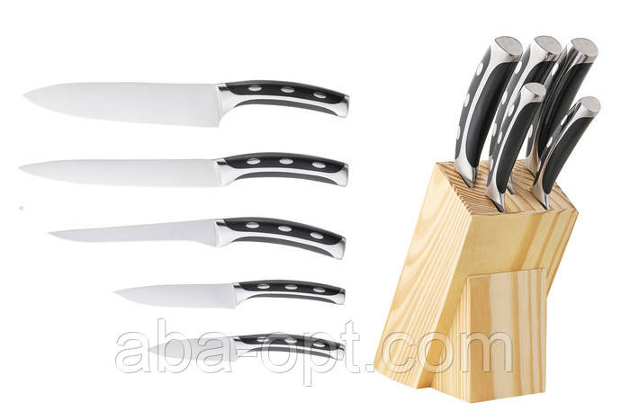 Набор ножей с подставкой 6 предметов Альфа (шт) Одесса - изображение 1