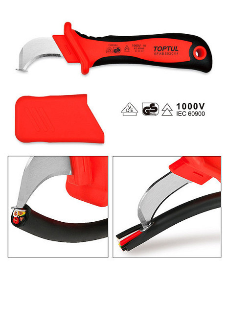 Нож кабельный изогнутый TOPTUL 1000V VDE SFAB5020V4 Одесса - изображение 2