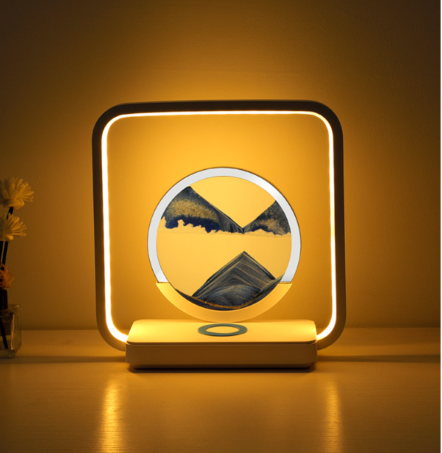 Ночник с регулировкой прикосновением, Песочная картина, рамка, светильник, ГОЛУБАЯ Кременчуг - изображение 1