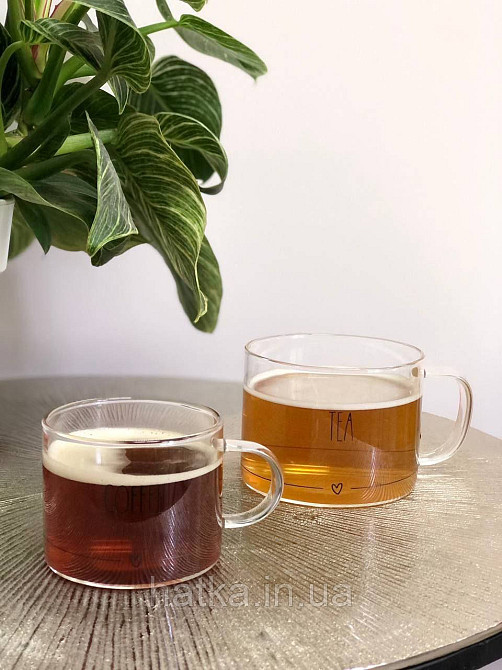 Кухоль скляний Olens "Tea-Lover" прозорий з написом Київ - фото 2
