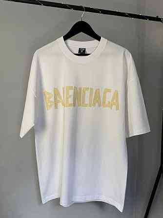 Футболка оверсайз белая с принтом Balenciaga XXL, Бежевый Черновцы