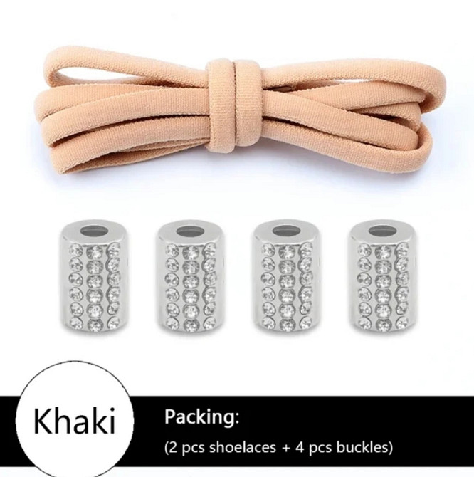 Шнурки еластичні без зав'язок з металевою застібкою зі стразами Сміла - фото 1