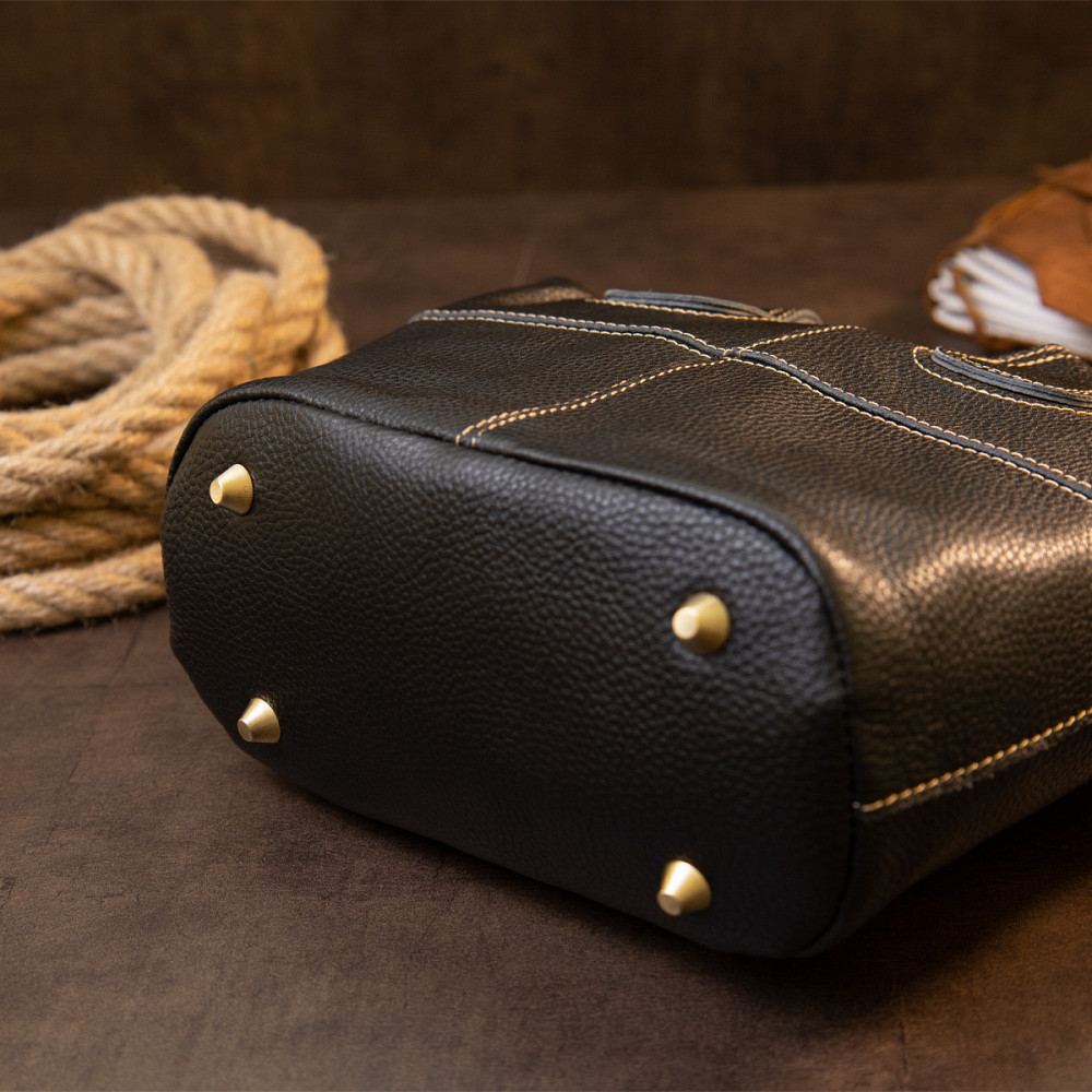 Сумка жіноча на блискавці флотар Vintage 20407 Чорна Київ - фото 9