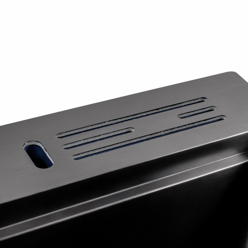 PLATINUM Кухонна мийка 50*50 PVD чорна Platinum Handmade з підставкою для ножів Коломия - фото 7