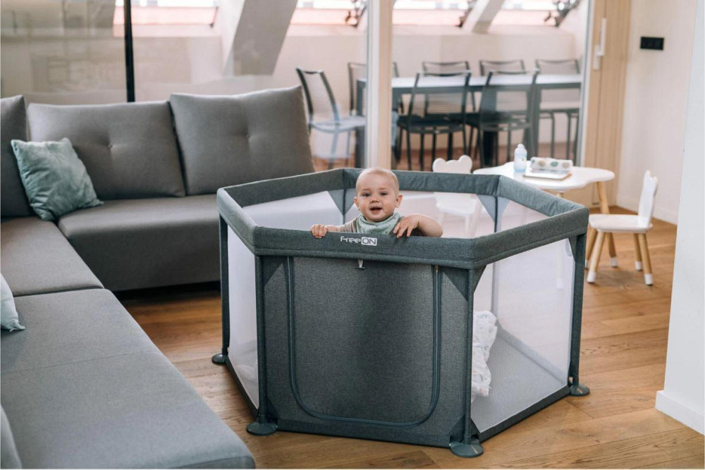Манеж для дитини FreeON Hexagon, grey Київ - фото 3